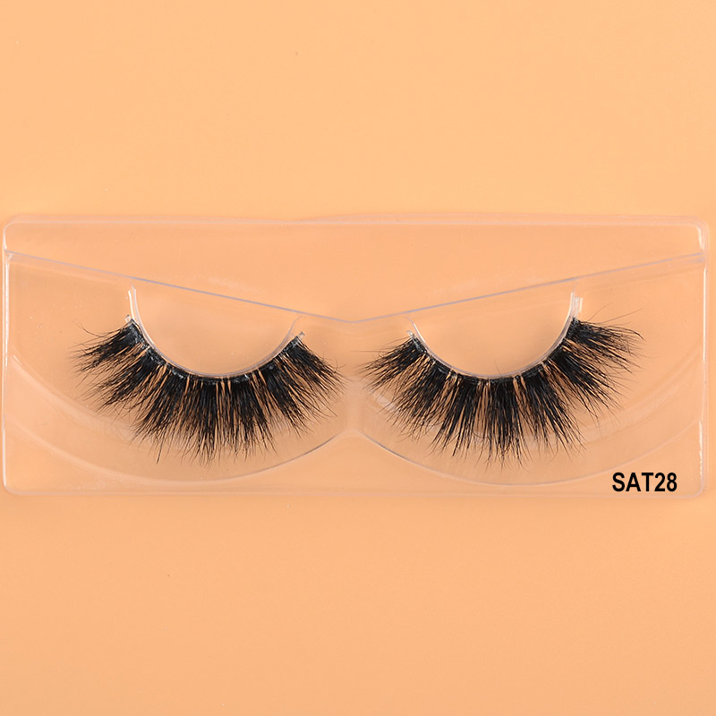 25 mm 3D Mink Blakstienos Clear Band False Strip Lashes