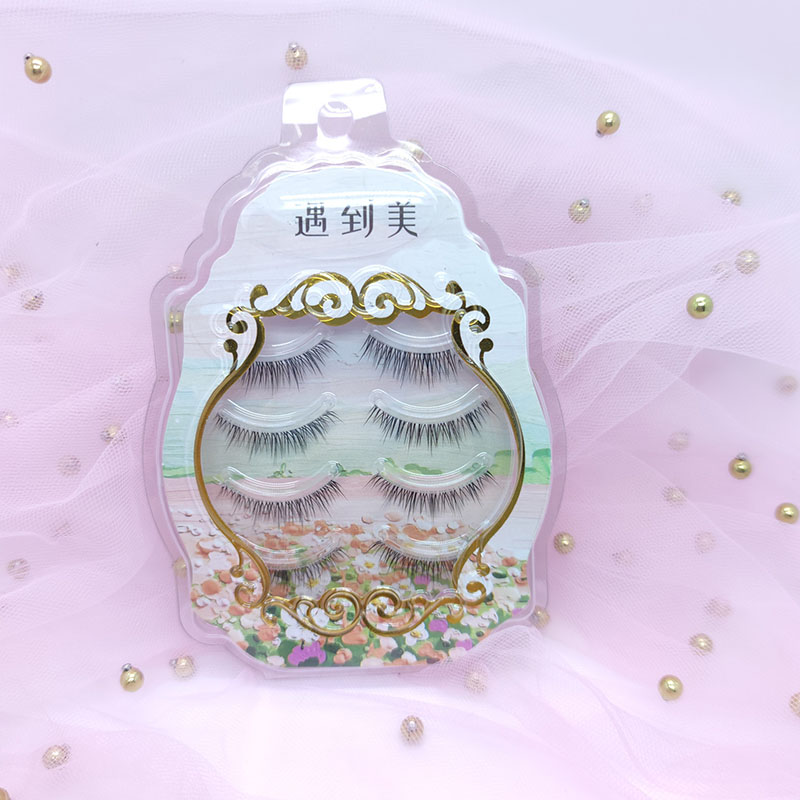 3D Faux Mink Lashes 4 Pairs skaidrios juostos apimties sintetinės blakstienos