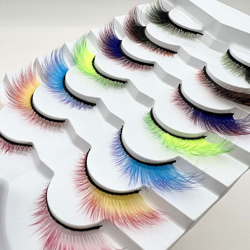 7 Pairs Pack Color Cat Eye Dirbtinės blakstienos