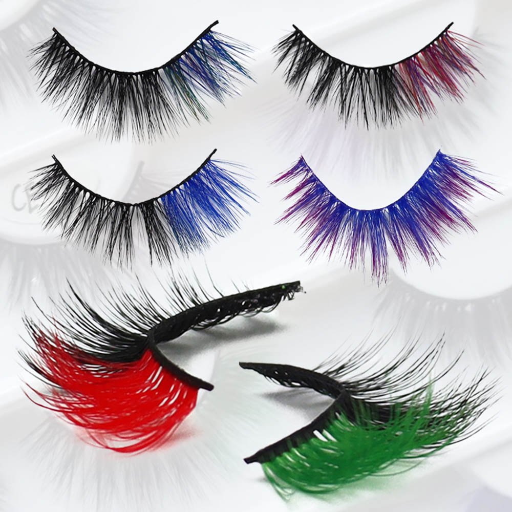 Spalvotos Wispy dirbtinės blakstienos