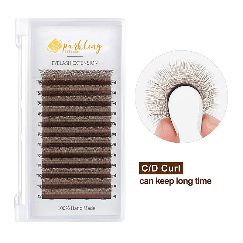 YY Blakstienų priauginimas Blakstienos Brown C Curler 0,07mm 8-15mm Mixed Lash